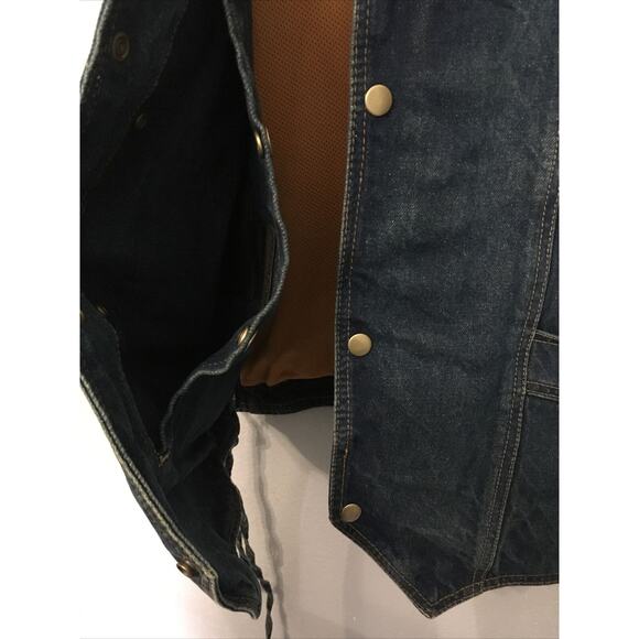Milwaukee Jean Women's Side Lace 4 Snap Front Denim Vest‎ Size XL - Picture 6 of 8